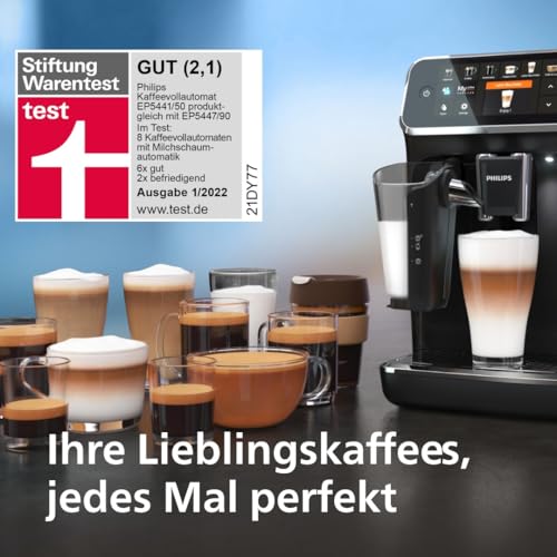 Philips Serie 5400 Kaffeevollautomat - Genießen Sie 12 Getränke, schnell reinigendes LatteGo,