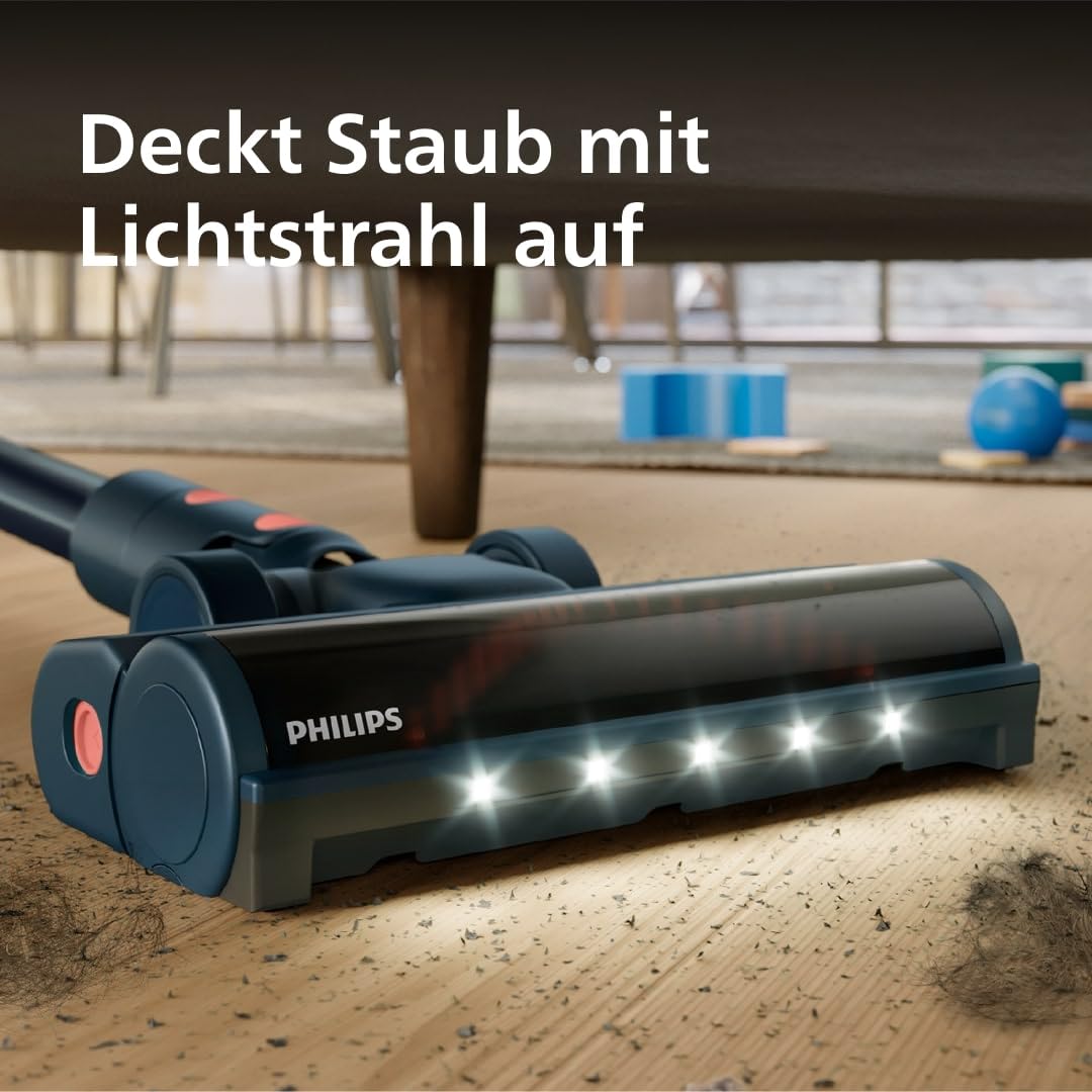 Philips 5000-Serie Kabelloser Staubsauger, für Weiche und Harte Böden, Holzböden, Aufsteckbares Aquamodul, leicht 1,5kg, 60 Minuten Laufzeit,