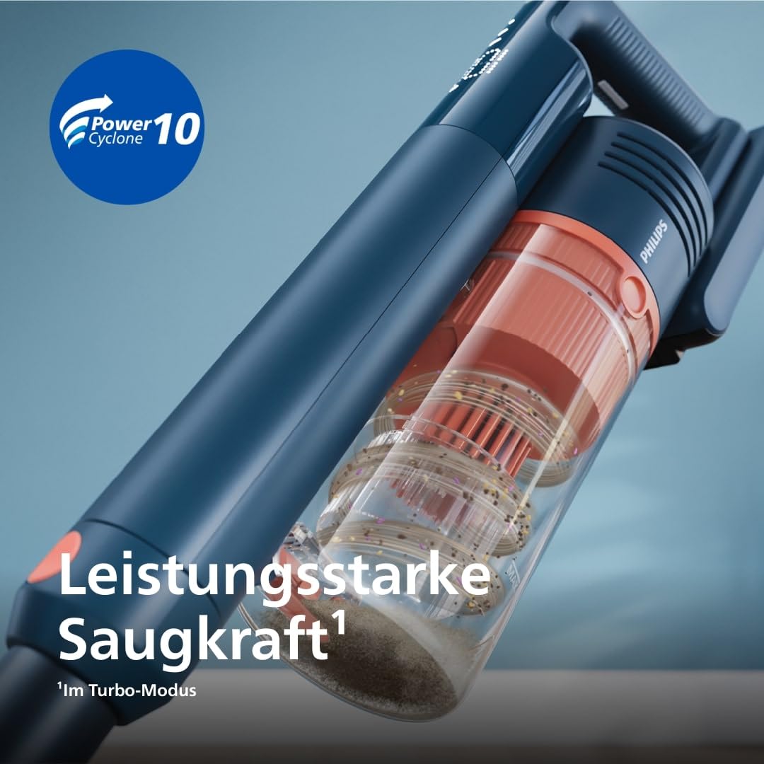 Philips 5000-Serie Kabelloser Staubsauger, für Weiche und Harte Böden, Holzböden, Aufsteckbares Aquamodul, leicht 1,5kg, 60 Minuten Laufzeit,