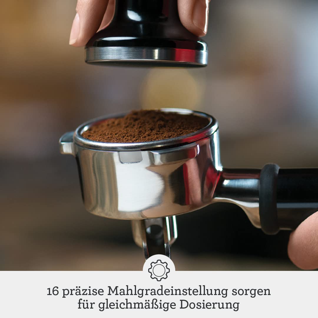 Sage - The Barista Express - Kaffeemaschine mit manuellem Milchaufschäumer & integriertem Mahlwerk - 16 Mahlgradeinstellungen,