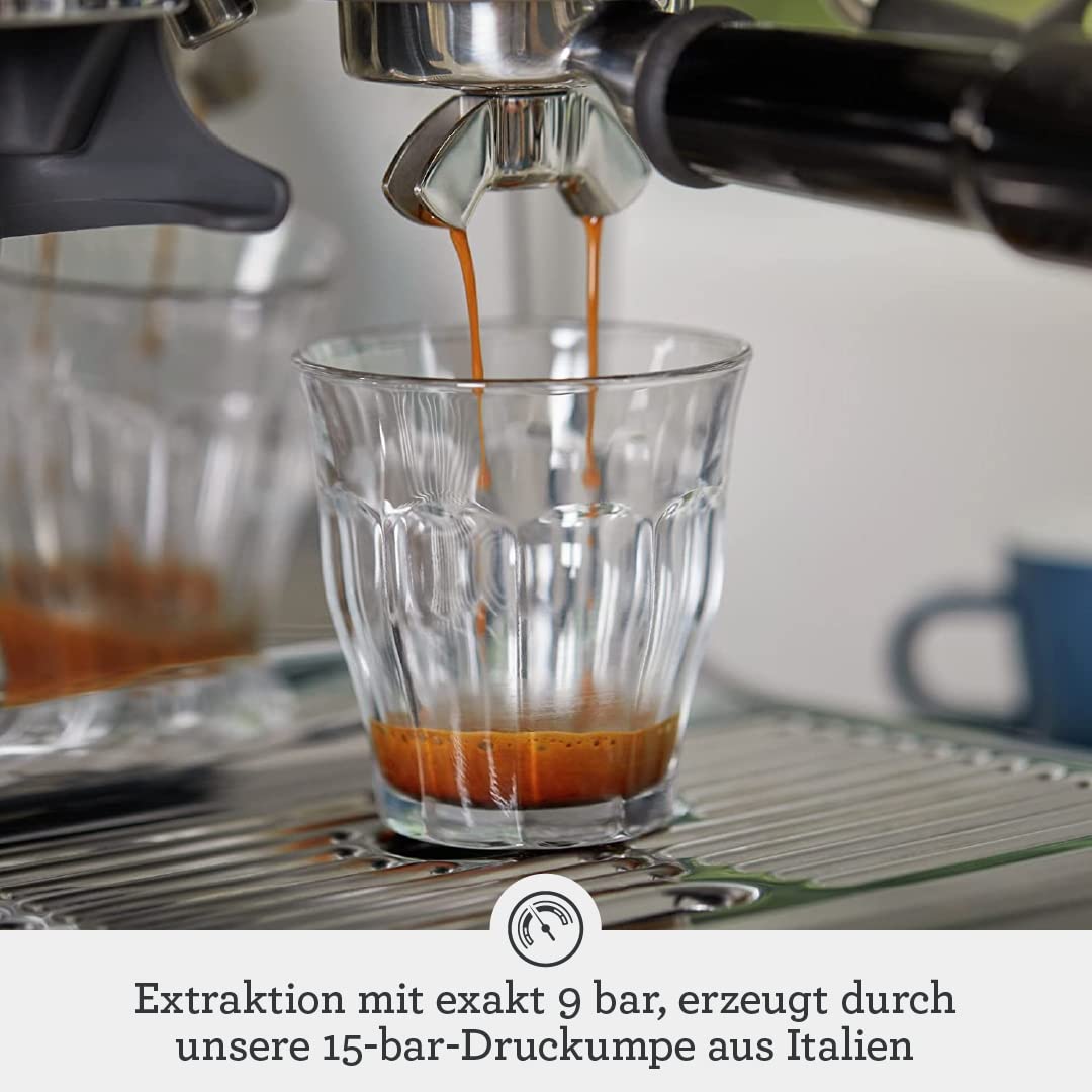 Sage - The Barista Express - Kaffeemaschine mit manuellem Milchaufschäumer & integriertem Mahlwerk - 16 Mahlgradeinstellungen,