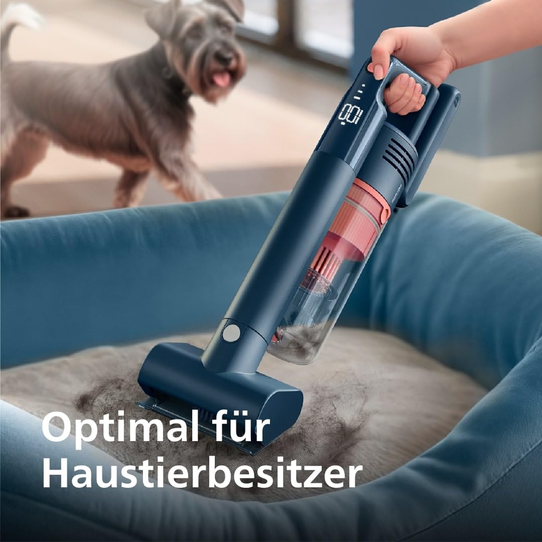 Philips 5000-Serie Kabelloser Staubsauger, für Weiche und Harte Böden, Holzböden, Aufsteckbares Aquamodul, leicht 1,5kg, 60 Minuten Laufzeit,