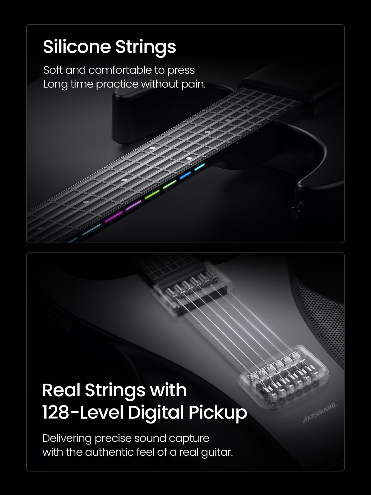 AeroBand Gitarrenlose Akustik-Elektro-Reisegitarre,