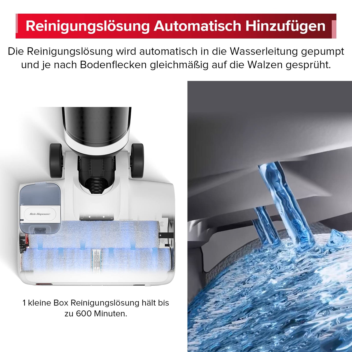 roborock Dyad Pro Nass Trockensauger Kabelloser Staubsauger 17000pa Automatische Trocknung & Selbstreinigend Wischsauger mit APP-Steuerung,