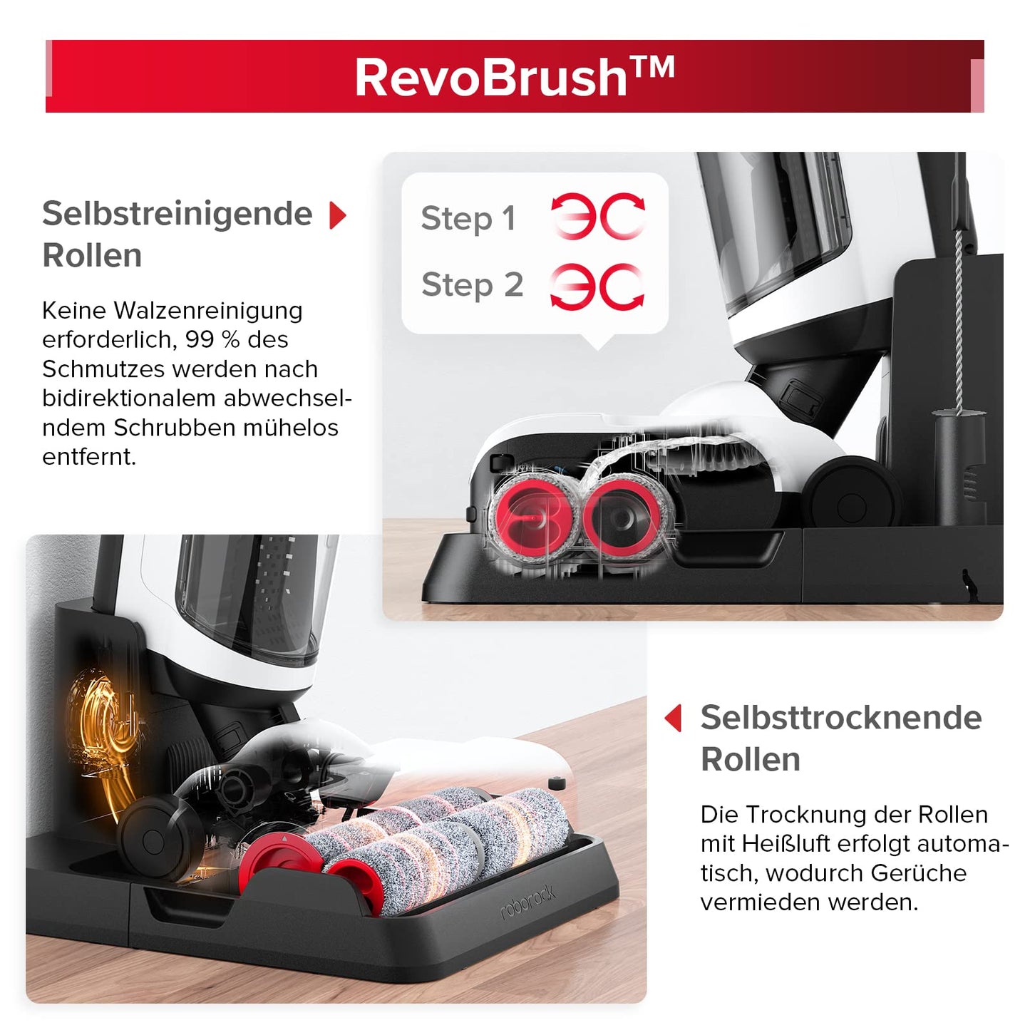 roborock Dyad Pro Nass Trockensauger Kabelloser Staubsauger 17000pa Automatische Trocknung & Selbstreinigend Wischsauger mit APP-Steuerung,