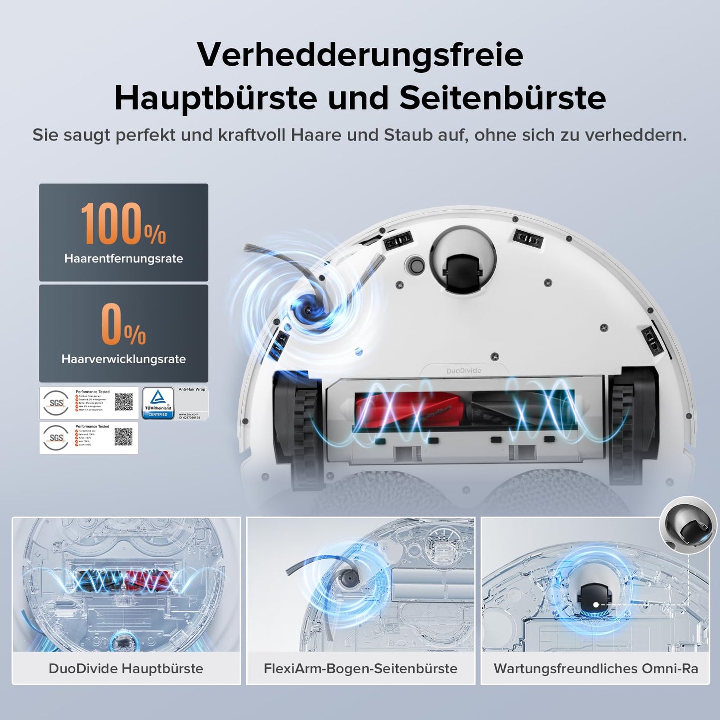 roborock Qrevo Edge S5A Saugroboter mit Wischfunktion,Dual Anti-Tangle-System,17.000Pa,FlexiArm Design