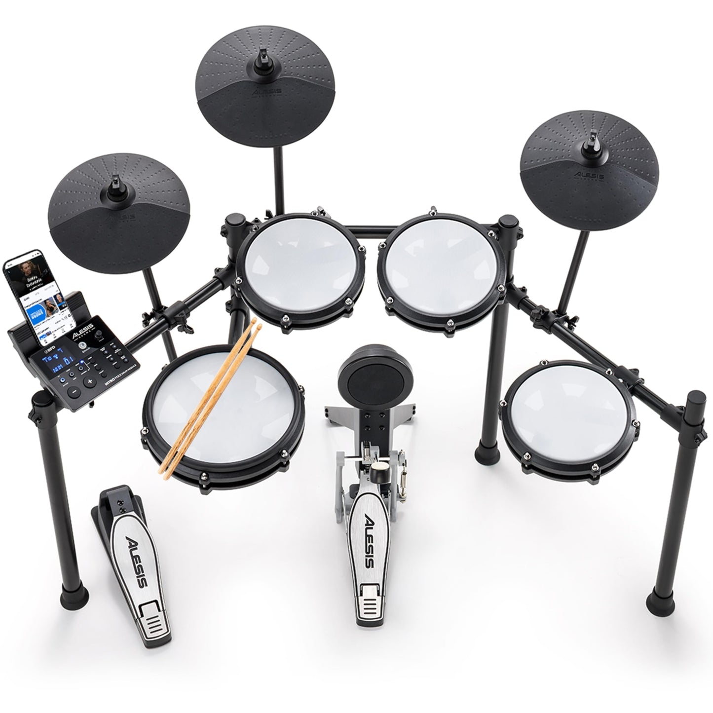 Alesis Nitro Max Kit Elektronische Schlagzeug mit Quiet Mesh Pads, 10"