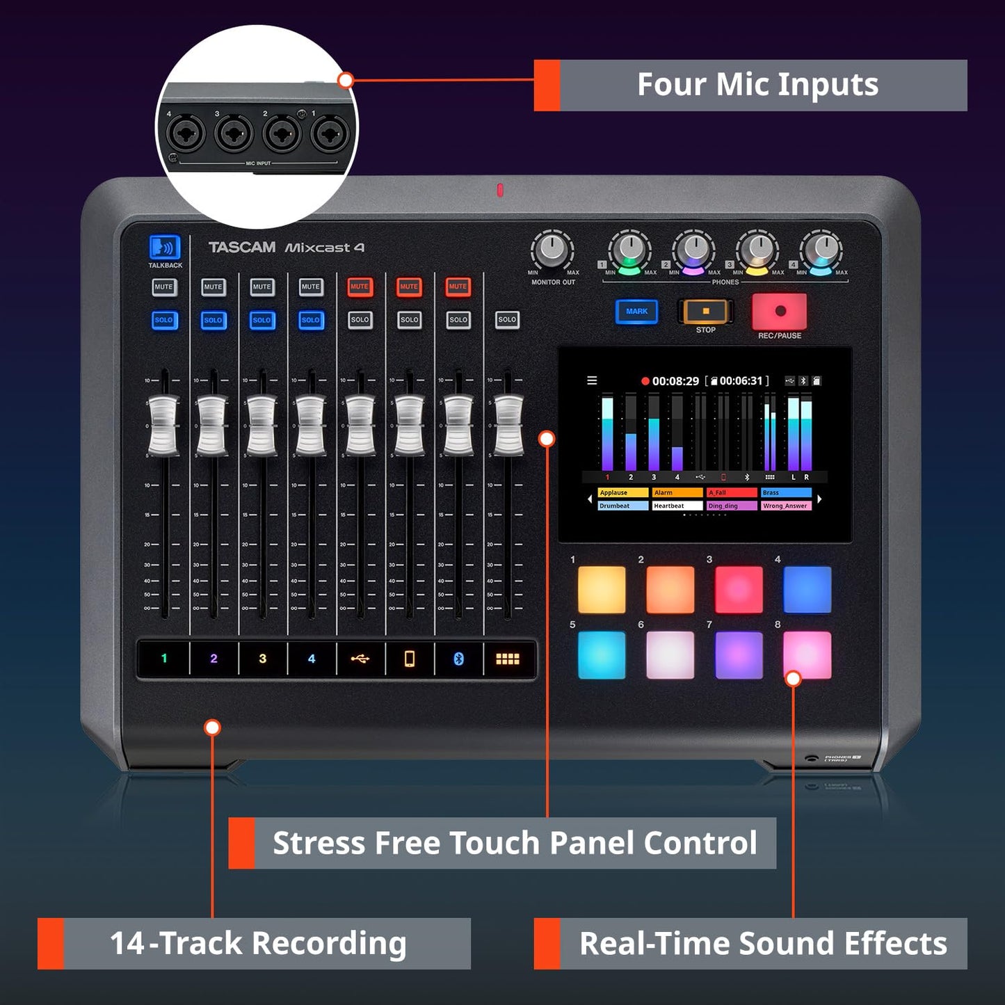 Tascam Mixcast 4 – für Podcaster, Videocaster, Streamer und Content Creator.