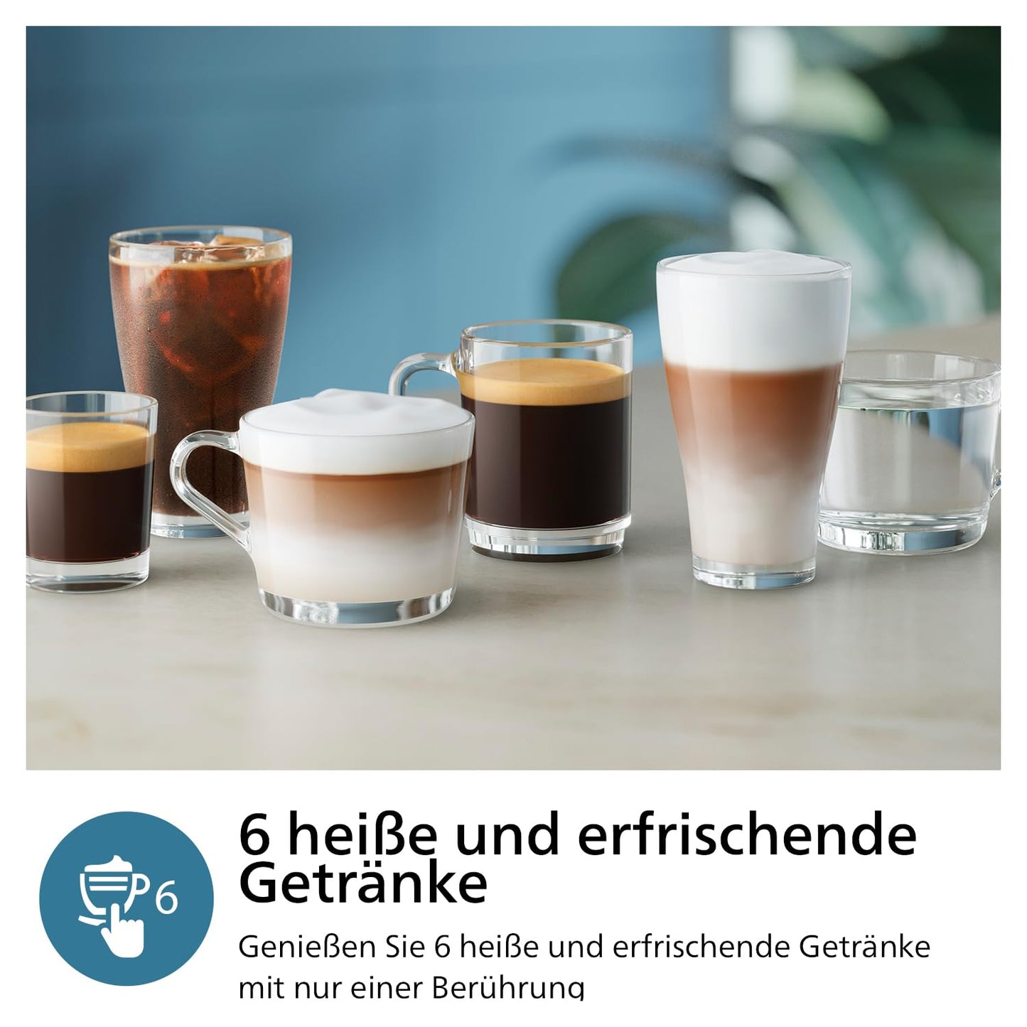 Philips 3300 Series Kaffeevollautomat - 6 Getränke, Modernes Farb-Touchscreen-Display, LatteGo-Milchsystem, SilentBrew,