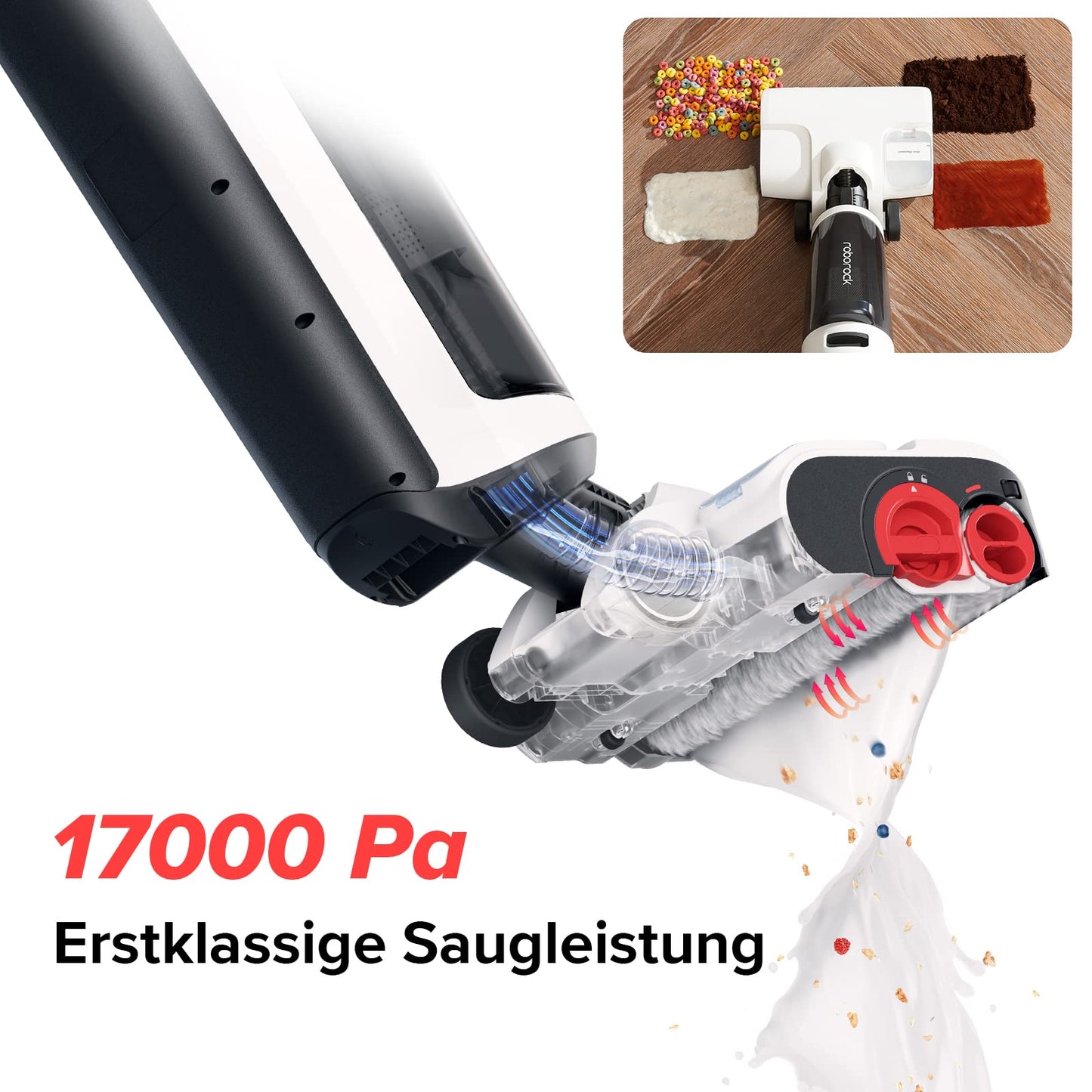 roborock Dyad Pro Nass Trockensauger Kabelloser Staubsauger 17000pa Automatische Trocknung & Selbstreinigend Wischsauger mit APP-Steuerung,