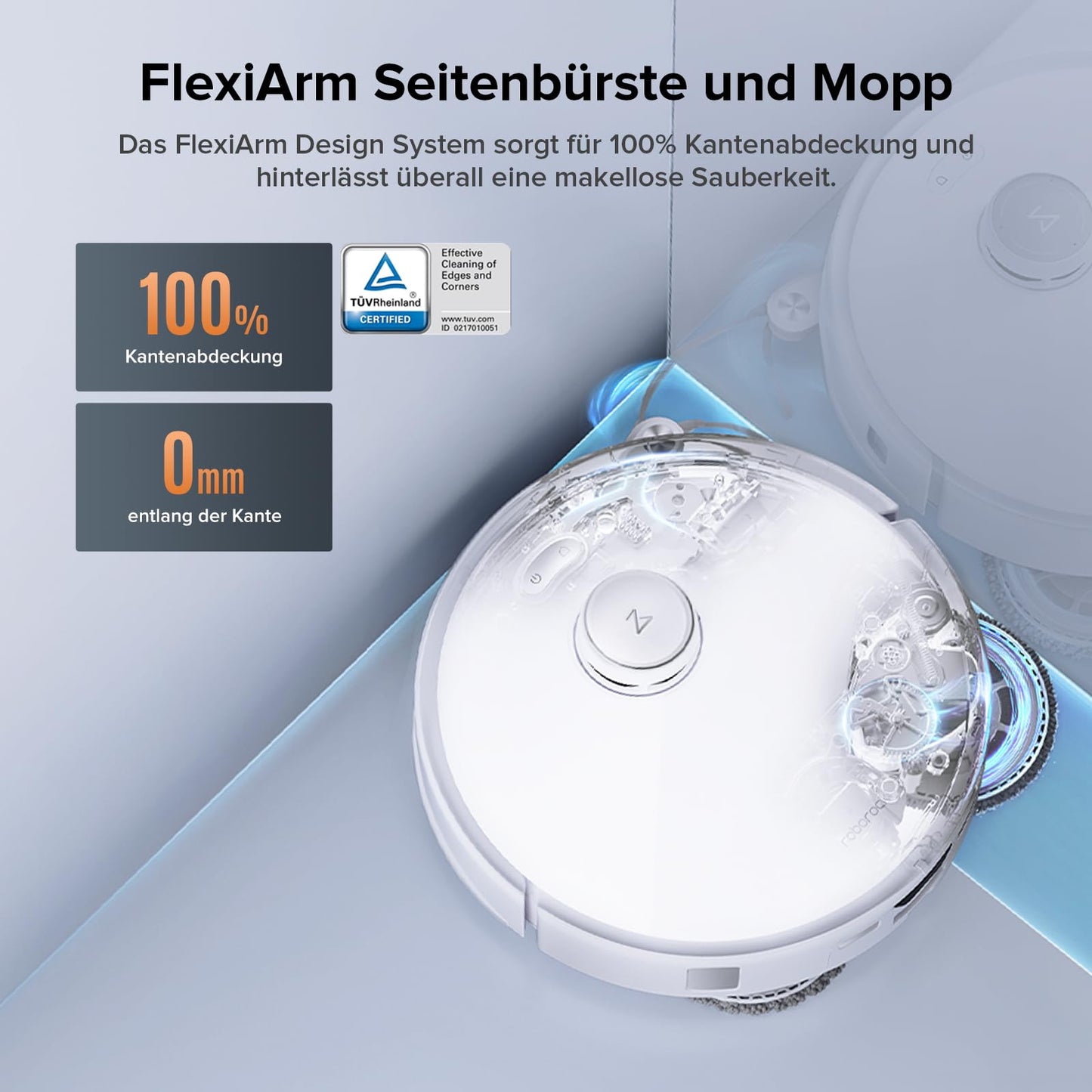 roborock Qrevo Edge S5A Saugroboter mit Wischfunktion,Dual Anti-Tangle-System,17.000Pa,FlexiArm Design