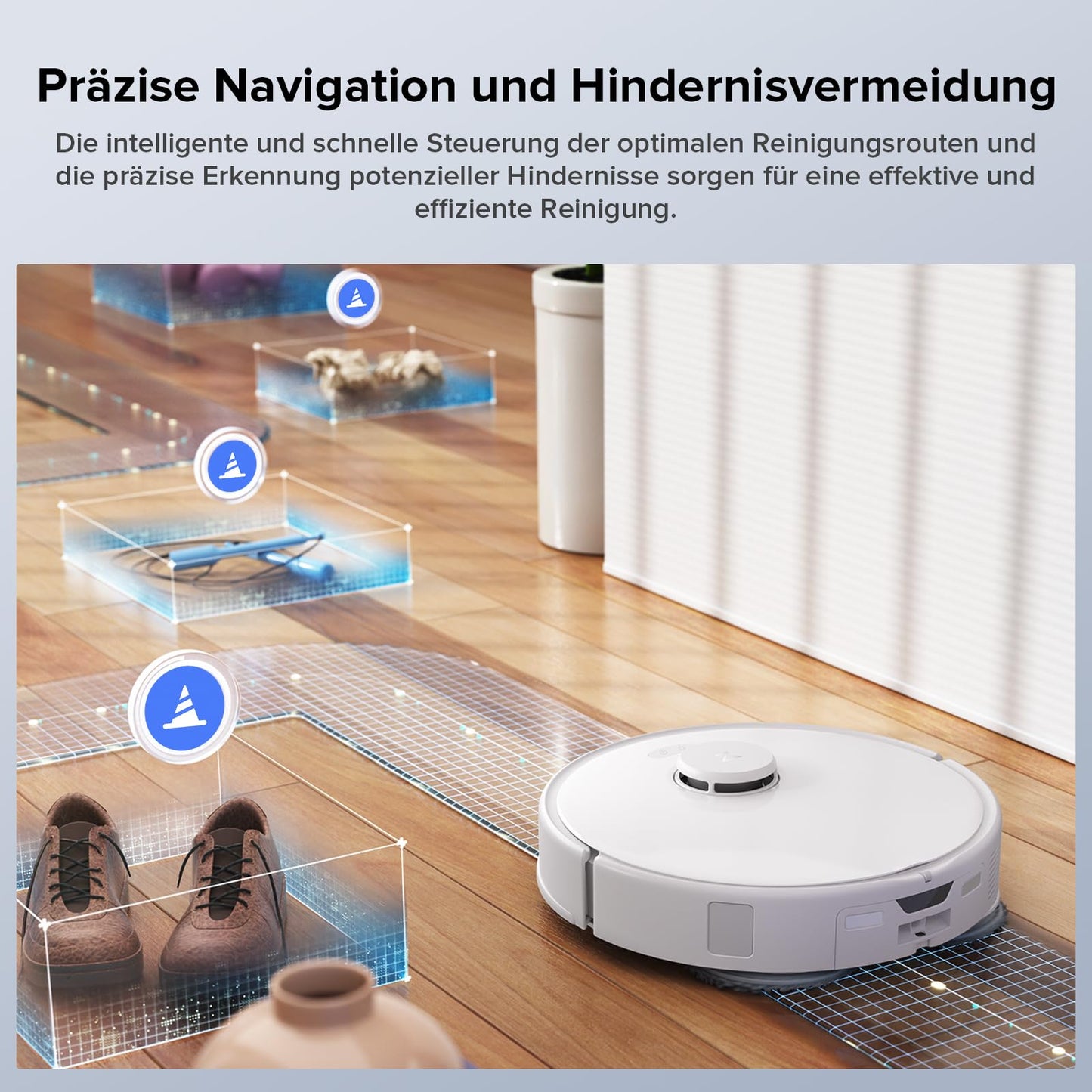 roborock Qrevo Edge S5A Saugroboter mit Wischfunktion,Dual Anti-Tangle-System,17.000Pa,FlexiArm Design