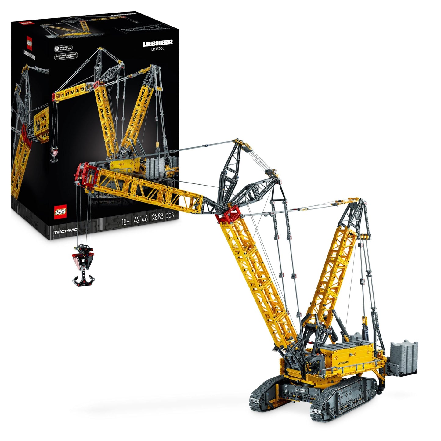 LEGO Technic Liebherr LR 13000 Raupenkran Set, Baue das ultimative ferngesteuerte Baufahrzeug-Modell mit Control+ App,