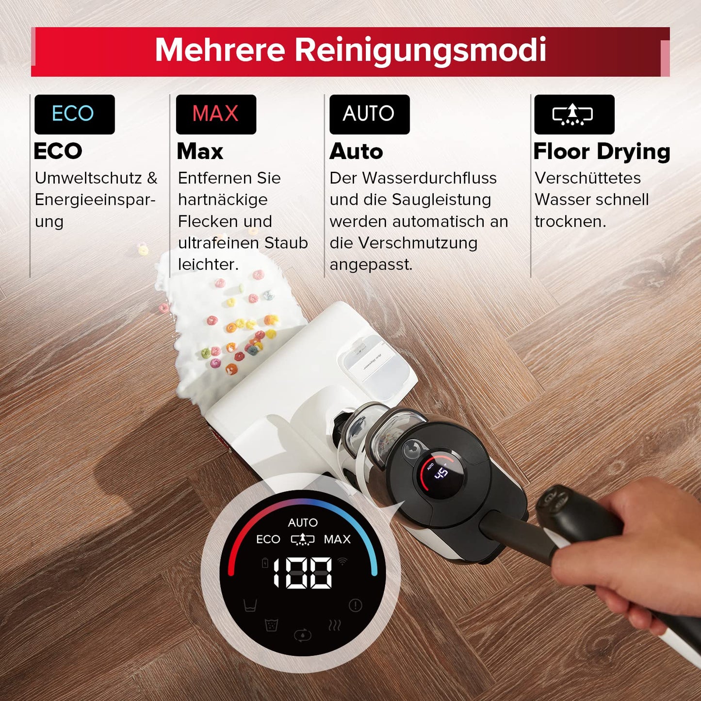 roborock Dyad Pro Nass Trockensauger Kabelloser Staubsauger 17000pa Automatische Trocknung & Selbstreinigend Wischsauger mit APP-Steuerung,