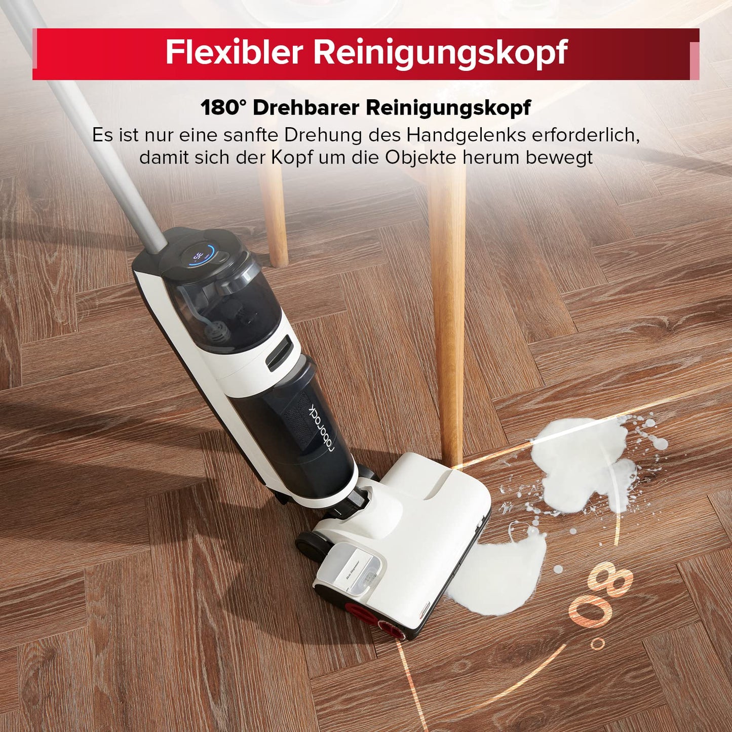 roborock Dyad Pro Nass Trockensauger Kabelloser Staubsauger 17000pa Automatische Trocknung & Selbstreinigend Wischsauger mit APP-Steuerung,
