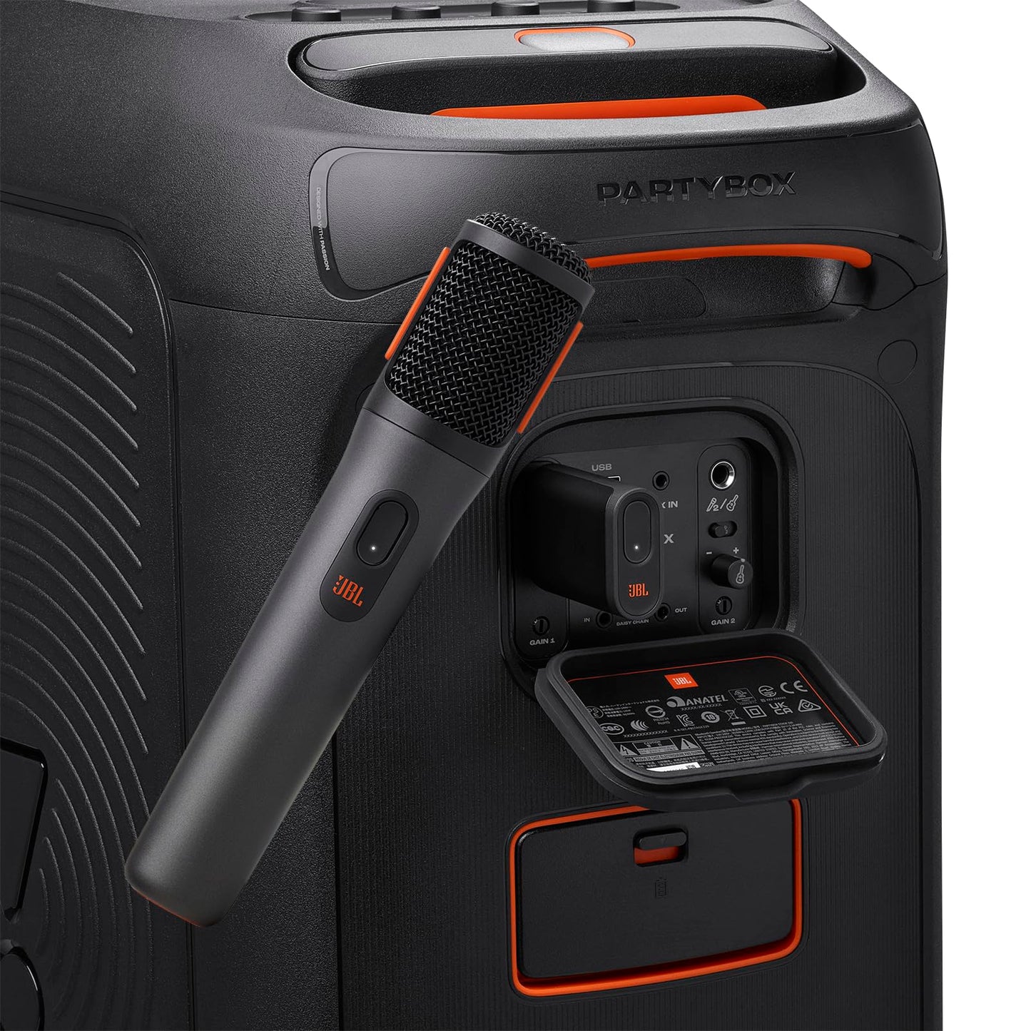 JBL PartyBox Wireless Mic – Set mit zwei digitalen kabellosen Mikrofonen und eingebautem Popfilter – Zubehör für die JBL PartyBox