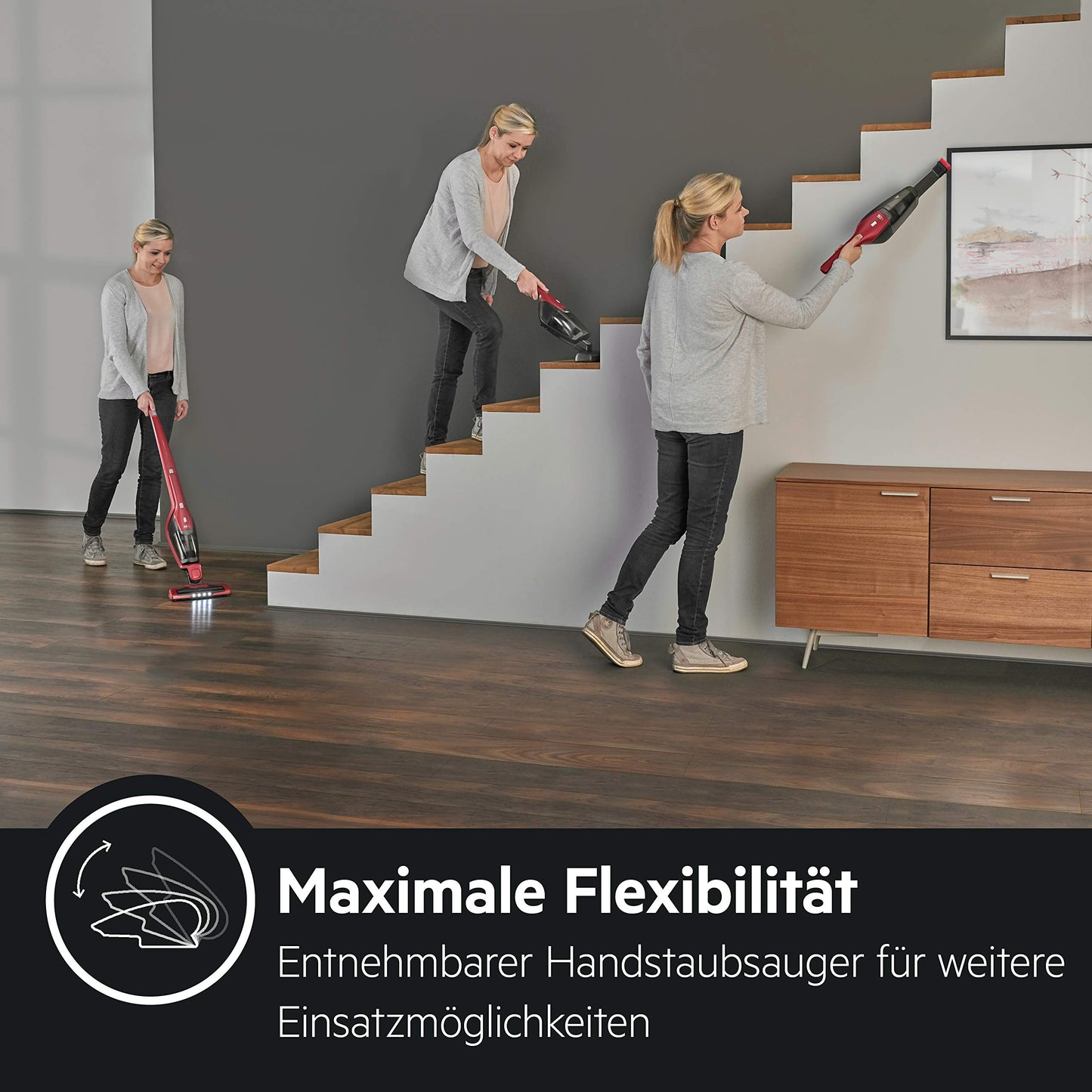 AEG Ergorapido CX7-2-45AN 2in1 Akku-Staubsauger / beutellos / Tierhaardüse / bis zu 45 Min. Laufzeit / freistehend / 180° Drehgelenk