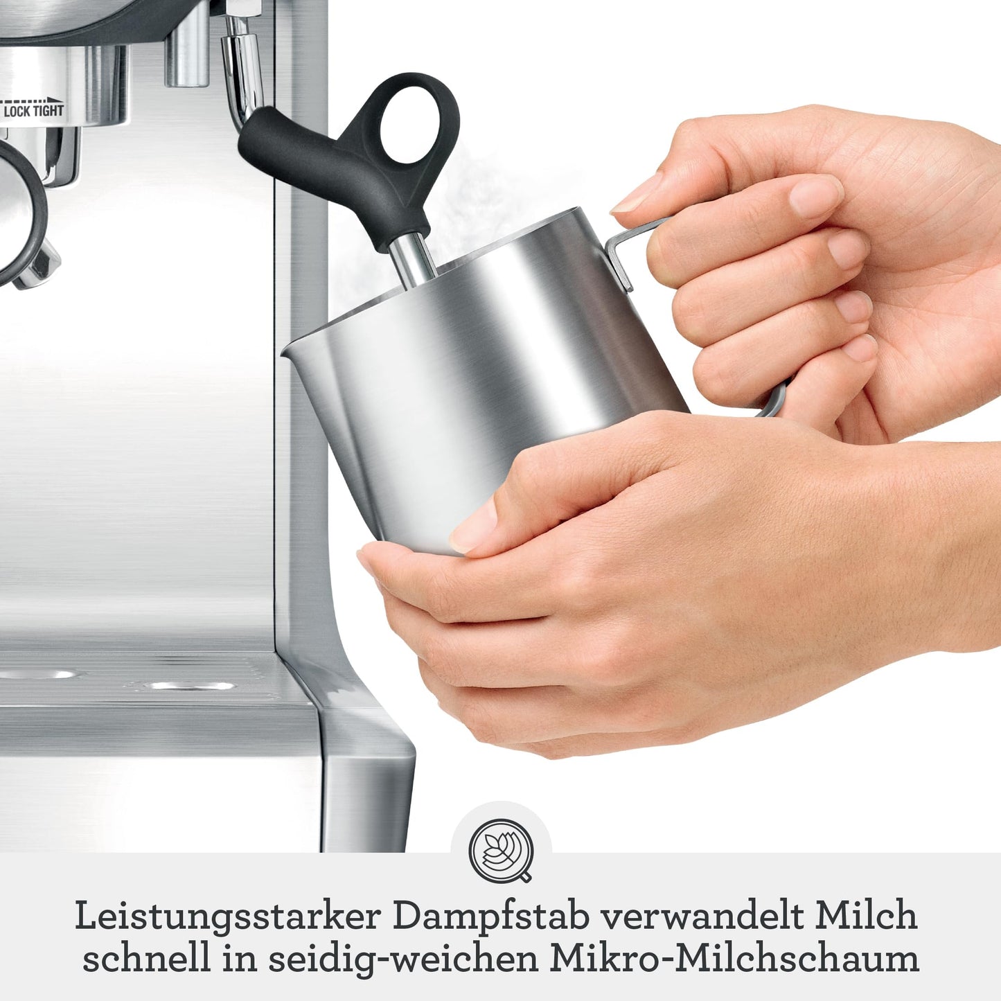 Sage - The Barista Express - Kaffeemaschine mit manuellem Milchaufschäumer & integriertem Mahlwerk - 16 Mahlgradeinstellungen,