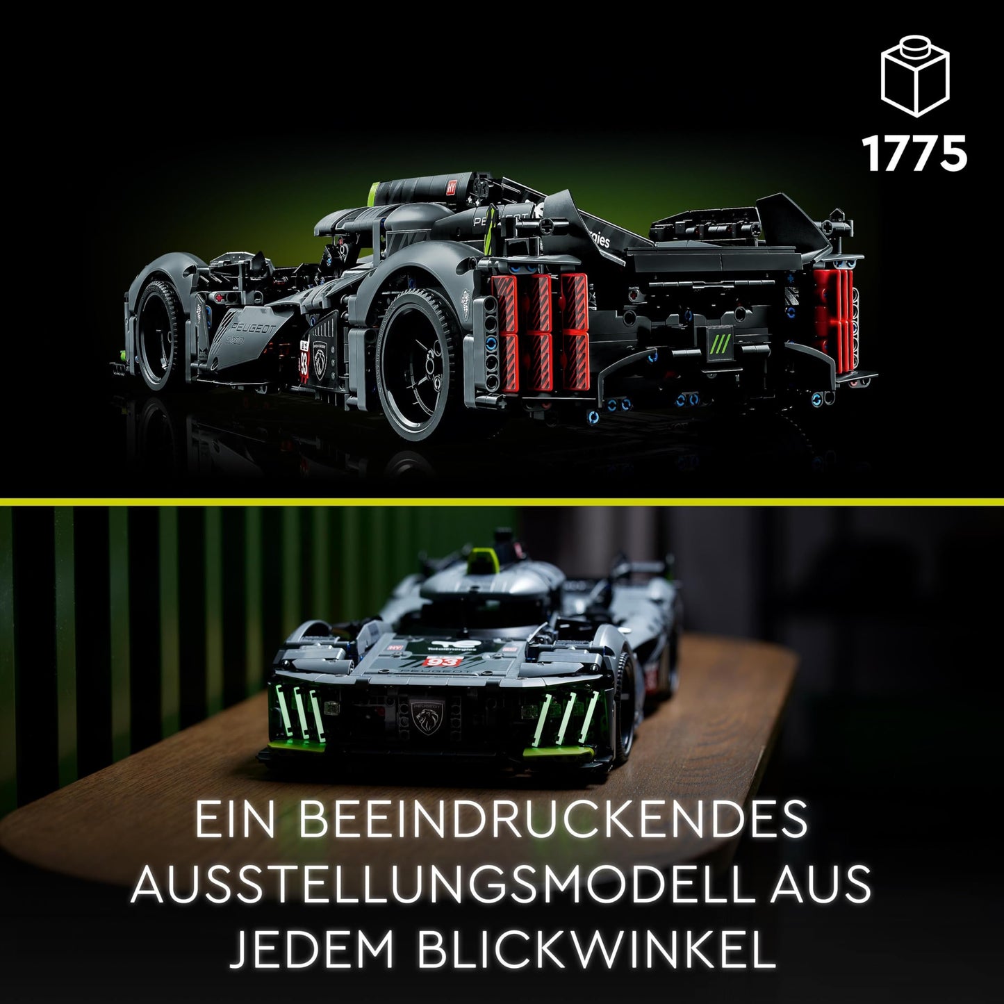 LEGO 42156 Technic Peugeot 9X8 24H Le Mans Hybrid Hypercar, legendärer Rennwagen, Modellauto-Bausatz für Erwachsene,