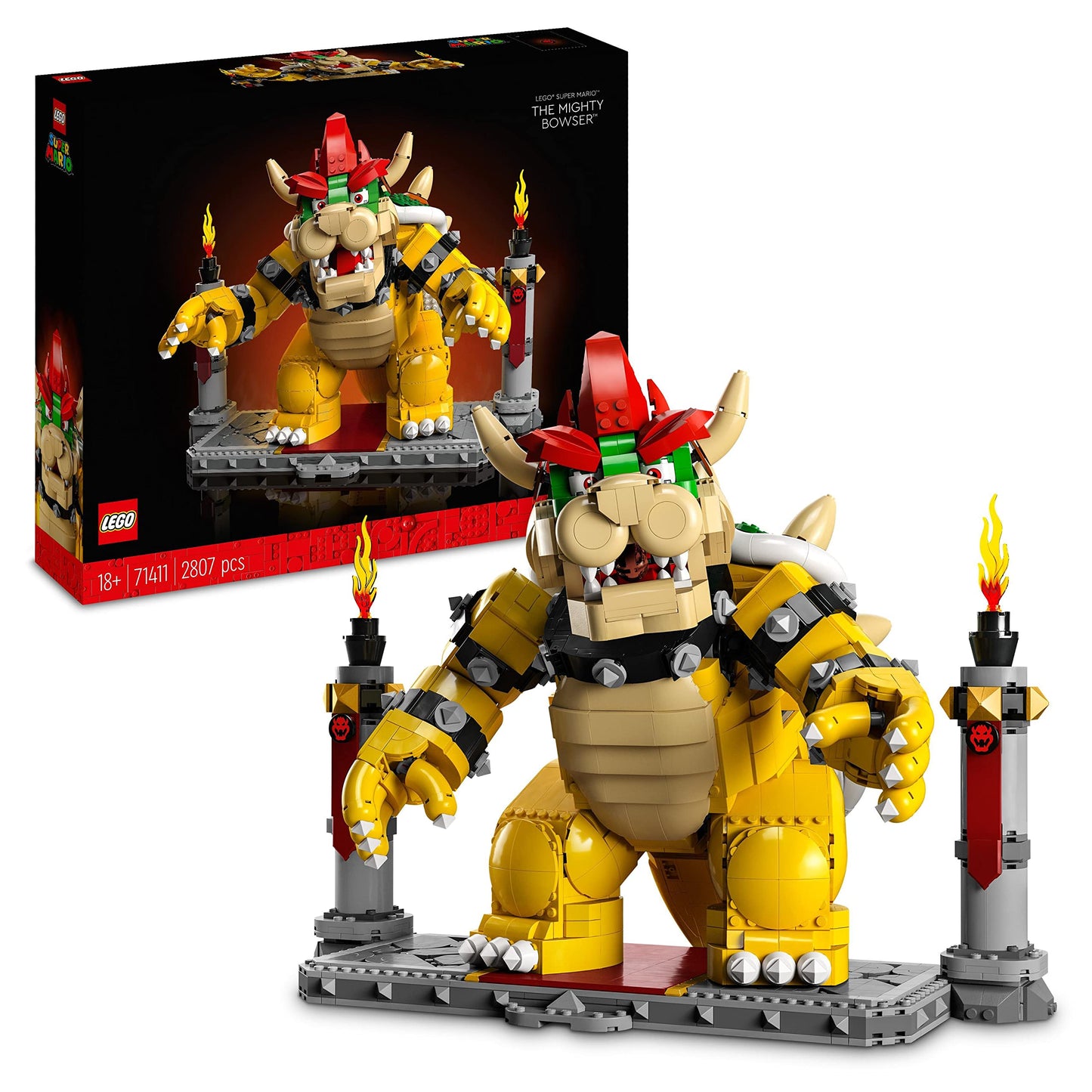 LEGO Super Mario Der mächtige Bowser, 3D-Modell-Bausatz, großes Set mit beweglicher Figur zum Sammeln, inkl. Duellplattform,