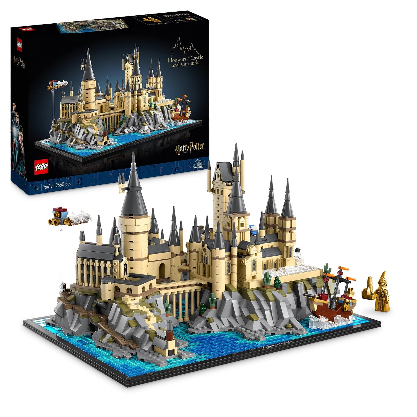 LEGO Harry Potter Schloss Hogwarts mit Schlossgelände - Set zum Sammeln für Erwachsene inkl. Hauptturm & Astronomieturm,