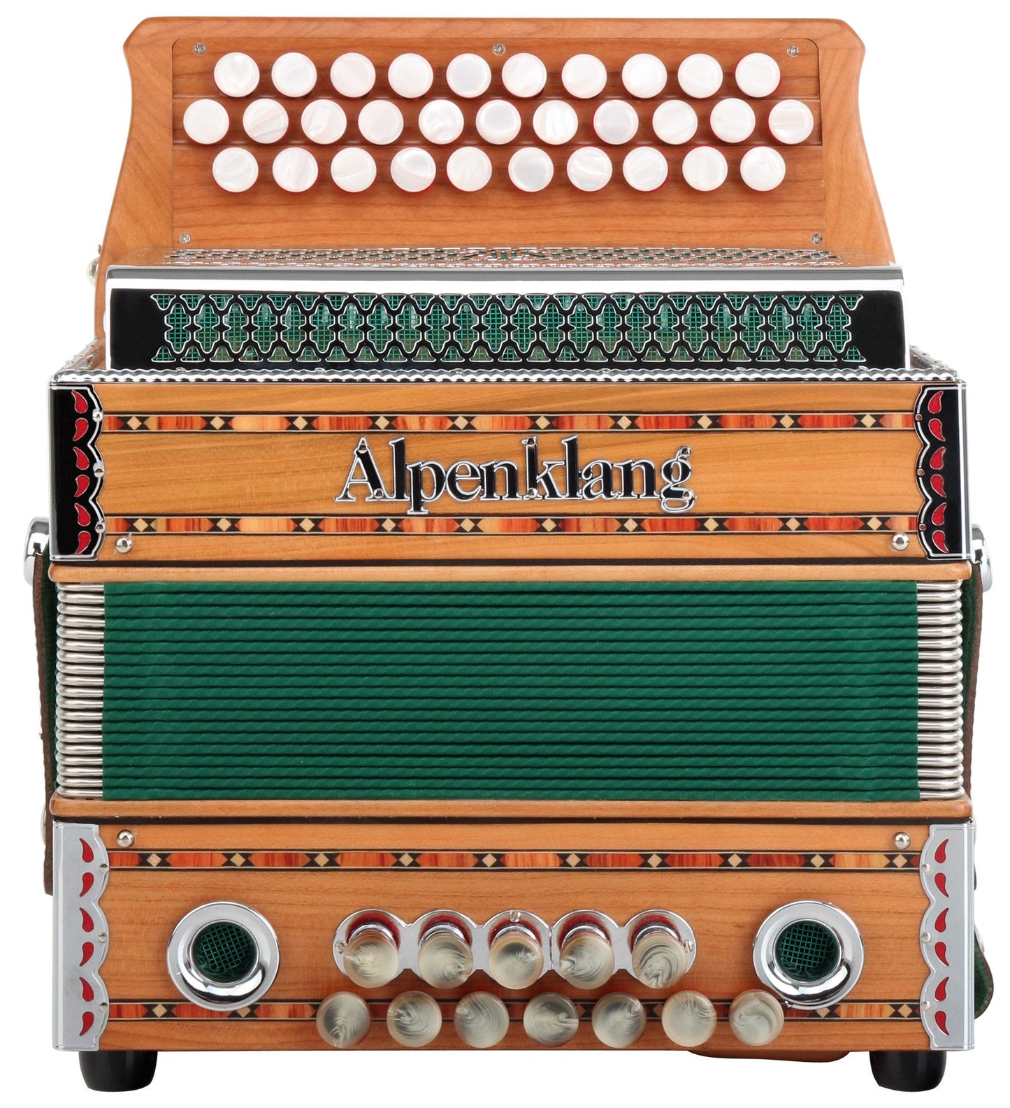 Alpenklang Steirische Harmonika "Mini" massiv aus Kirschholz