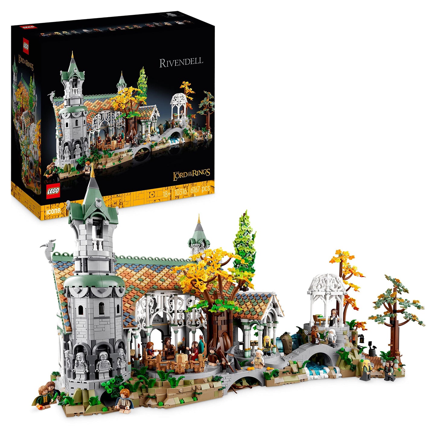LEGO Icons Der Herr Der Ringe: Bruchtal - Set zum Sammeln und Ausstellen für Erwachsene mit 15 einzigartigen Minifiguren inkl.