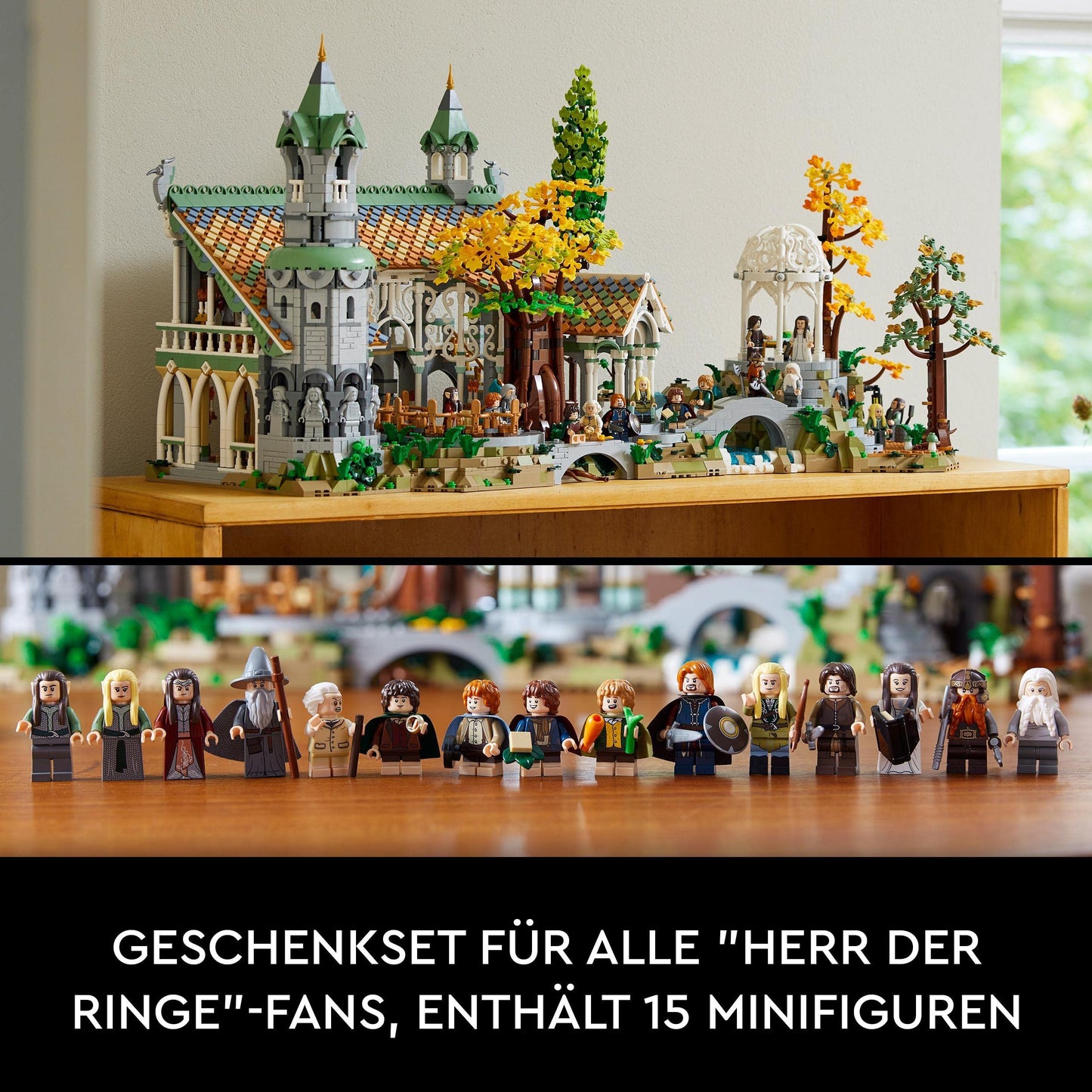 LEGO Icons Der Herr Der Ringe: Bruchtal - Set zum Sammeln und Ausstellen für Erwachsene mit 15 einzigartigen Minifiguren inkl.