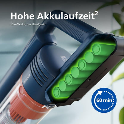 Philips 5000-Serie Kabelloser Staubsauger, für Weiche und Harte Böden, Holzböden, Aufsteckbares Aquamodul, leicht 1,5kg, 60 Minuten Laufzeit,