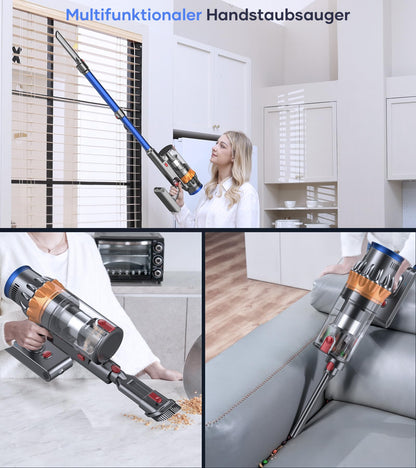 MIBODE Akku Staubsauger, 45000Pa/550W/70Mins Staubsauger Kabellos mit Smart Display,