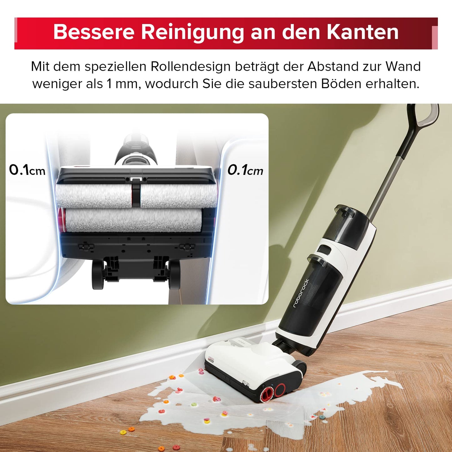 roborock Dyad Pro Nass Trockensauger Kabelloser Staubsauger 17000pa Automatische Trocknung & Selbstreinigend Wischsauger mit APP-Steuerung,