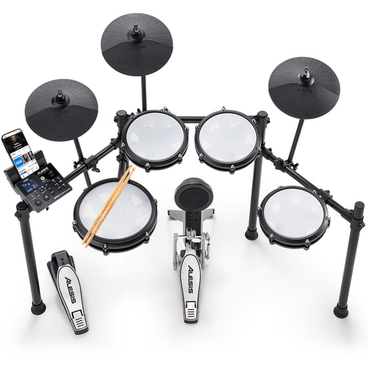 Alesis Nitro Max Kit Elektronische Schlagzeug mit Quiet Mesh Pads, 10"