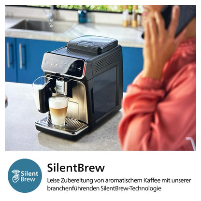 Philips 3300 Series Kaffeevollautomat - 6 Getränke, Modernes Farb-Touchscreen-Display, LatteGo-Milchsystem, SilentBrew,