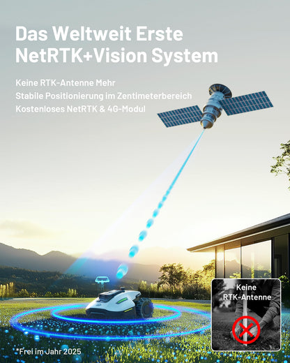 MAMMOTION YUKA Mini 500 Mähroboter ohne Begrenzungskabel, NetRTK+Vision, Keine RTK-Antenne erforderlich,