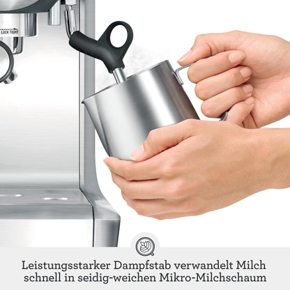 Sage - The Barista Express - Kaffeemaschine mit manuellem Milchaufschäumer & integriertem Mahlwerk - 16 Mahlgradeinstellungen,