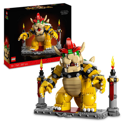 LEGO Super Mario Der mächtige Bowser, 3D-Modell-Bausatz, großes Set mit beweglicher Figur zum Sammeln, inkl. Duellplattform,